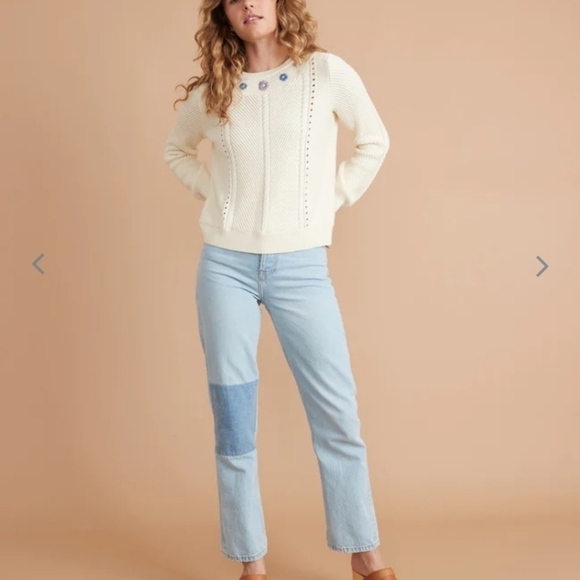 Marine layer Jada Crewneck Sweater in Ivory - Picture 7 of 8